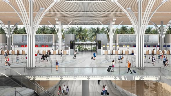 Terminal check-in hall render